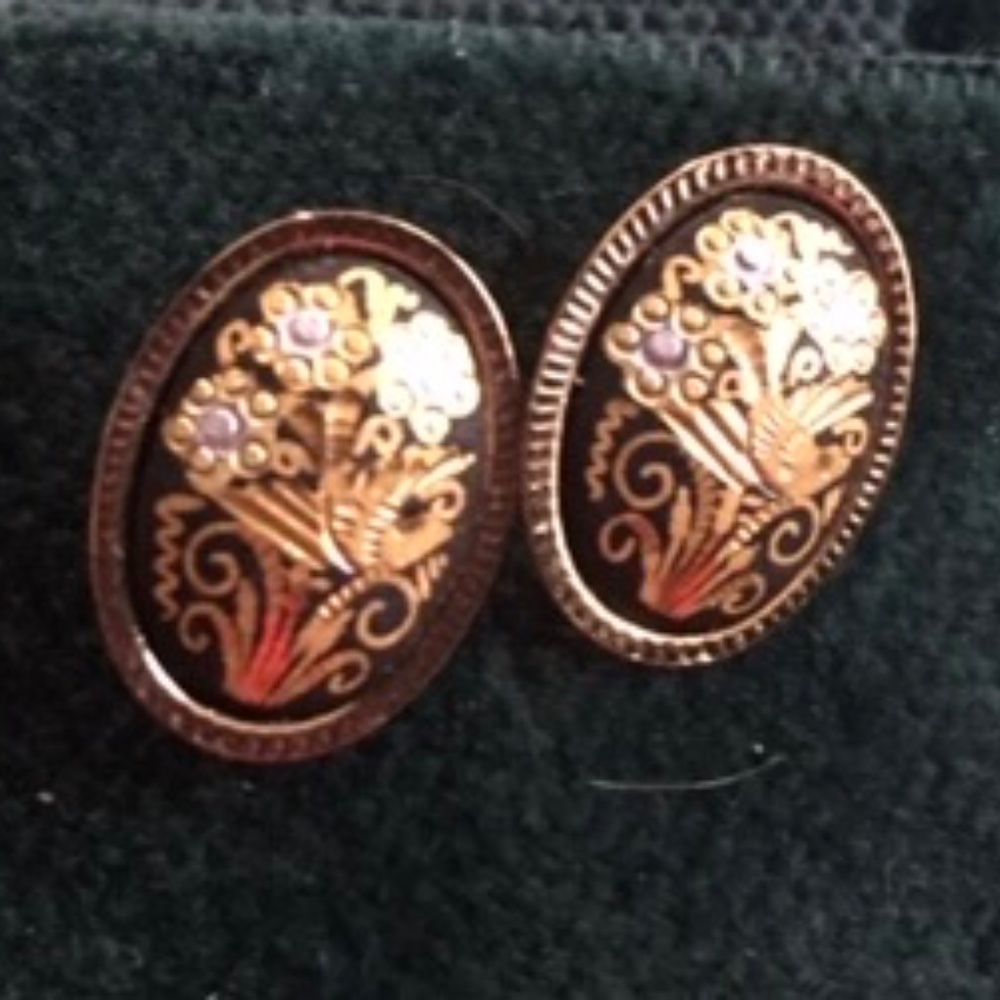 gold filled floral design earrings